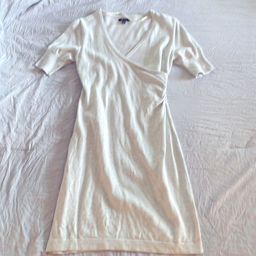 Apt. 9 Heathered Cream Gray Wrap Front Midi Dress… - image 1